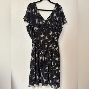 City Chic black floral printed dress XL/22